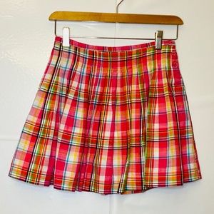 Lilly Pulitzer girls skirt plaid pleated rare pink